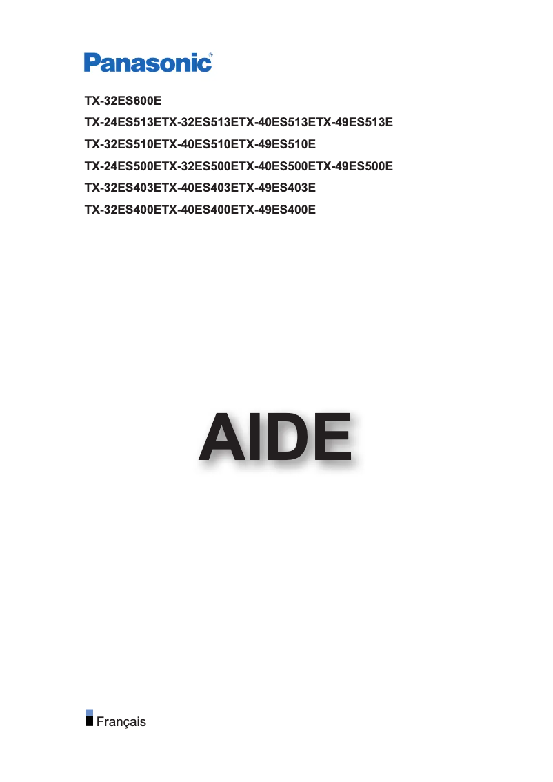 Page 1 de la notice Manuel utilisateur Panasonic TX-24ES513E