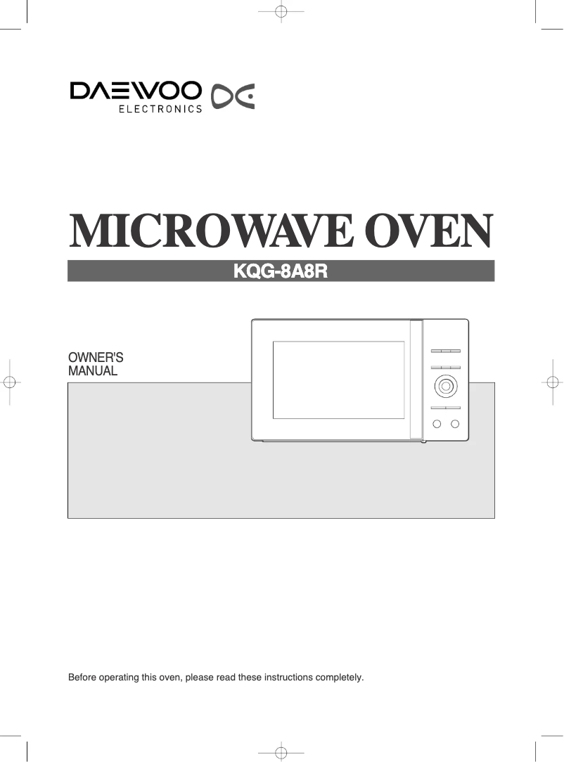 Page 1 de la notice Manuel utilisateur Daewoo KOR-8A8R