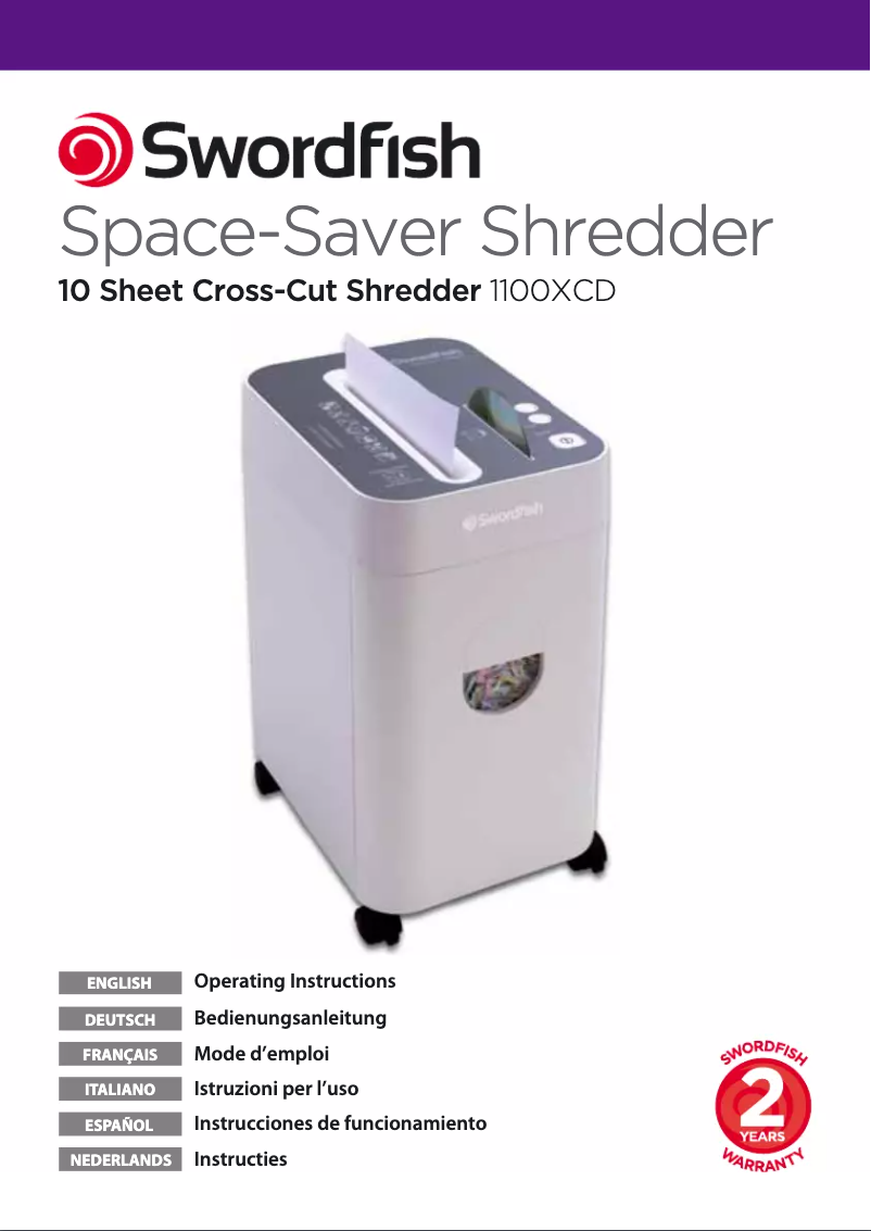 Page 1 de la notice Manuel utilisateur Swordfish 1100XCD