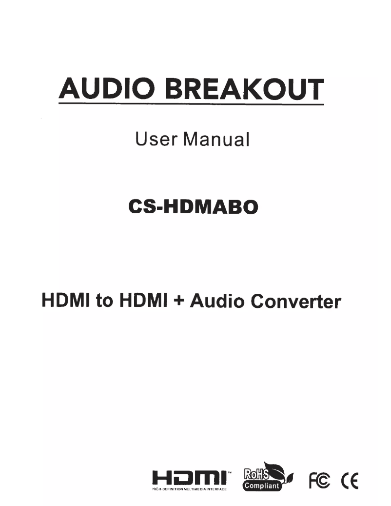 Page 1 of the manual User Manual Metra CS-HDMABO