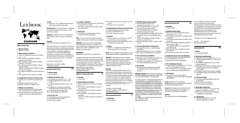 Page 1 de la notice Manuel utilisateur Lexibook E50