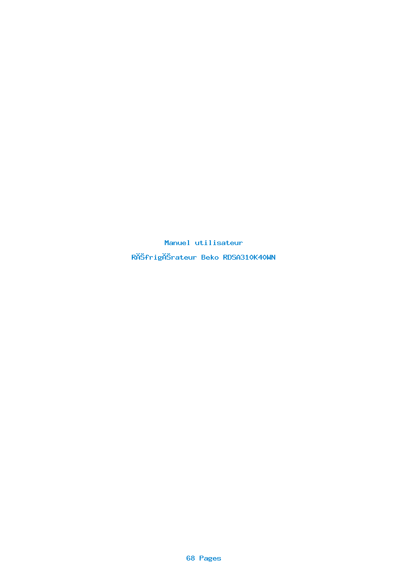 Image de la première page du manuel de l'appareil RDSA310K40WN