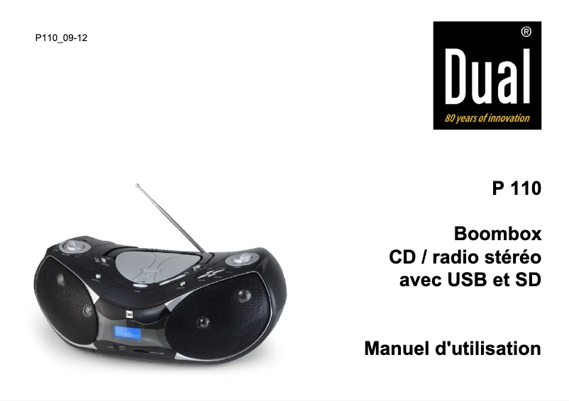 Page 1 de la notice Manuel utilisateur Dual P110