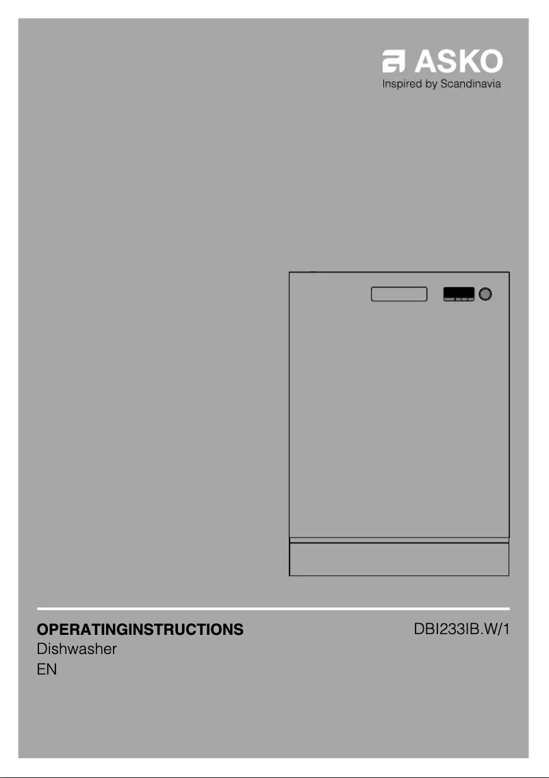 Page 1 de la notice Manuel utilisateur Asko DBI233IB
