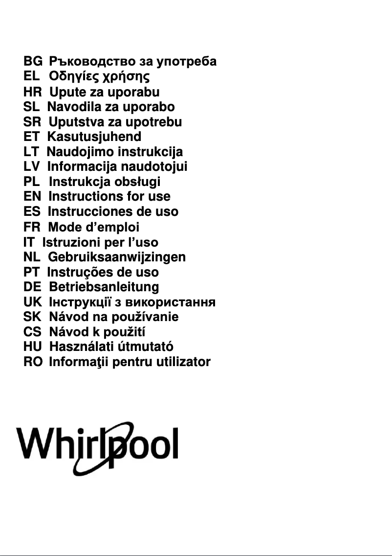 Page 1 de la notice Manuel utilisateur Whirlpool WHVP 62F LT SK