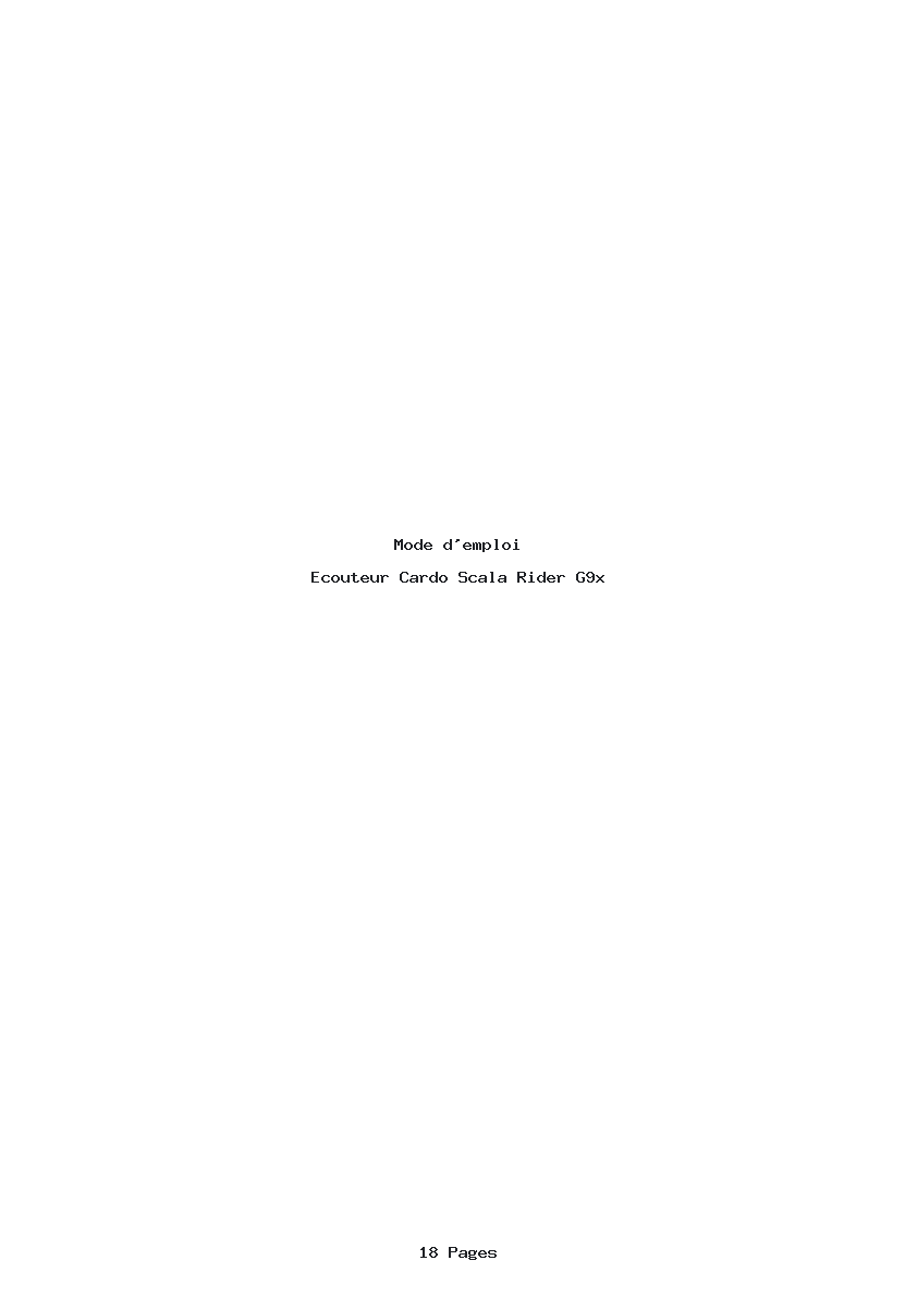 Page 1 de la notice Mode d'emploi Cardo Scala Rider G9x