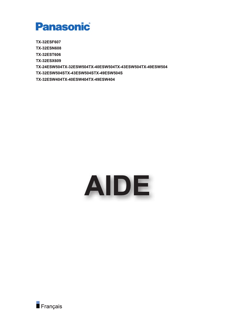 Page 1 of the manual User Manual Panasonic TX-49ESW504