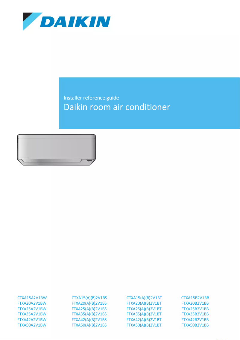 Página 1 del manual Guía de instalación Daikin FTXA42B2V1BS
