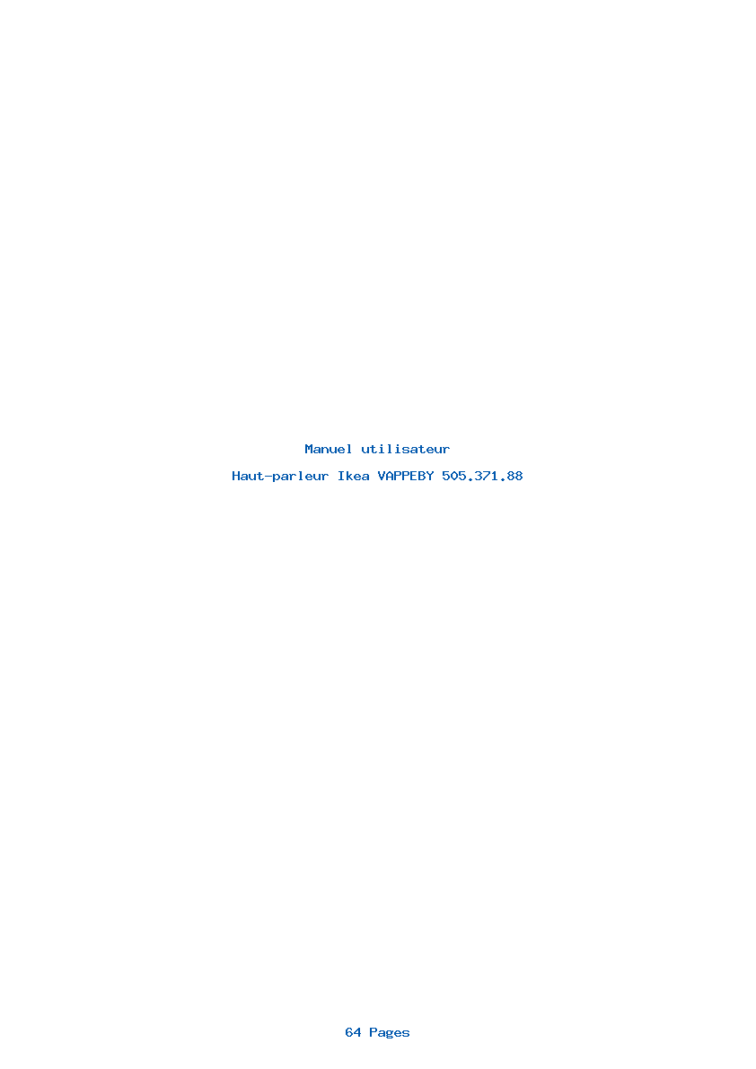Page 1 de la notice Manuel utilisateur Ikea VAPPEBY 505.371.88
