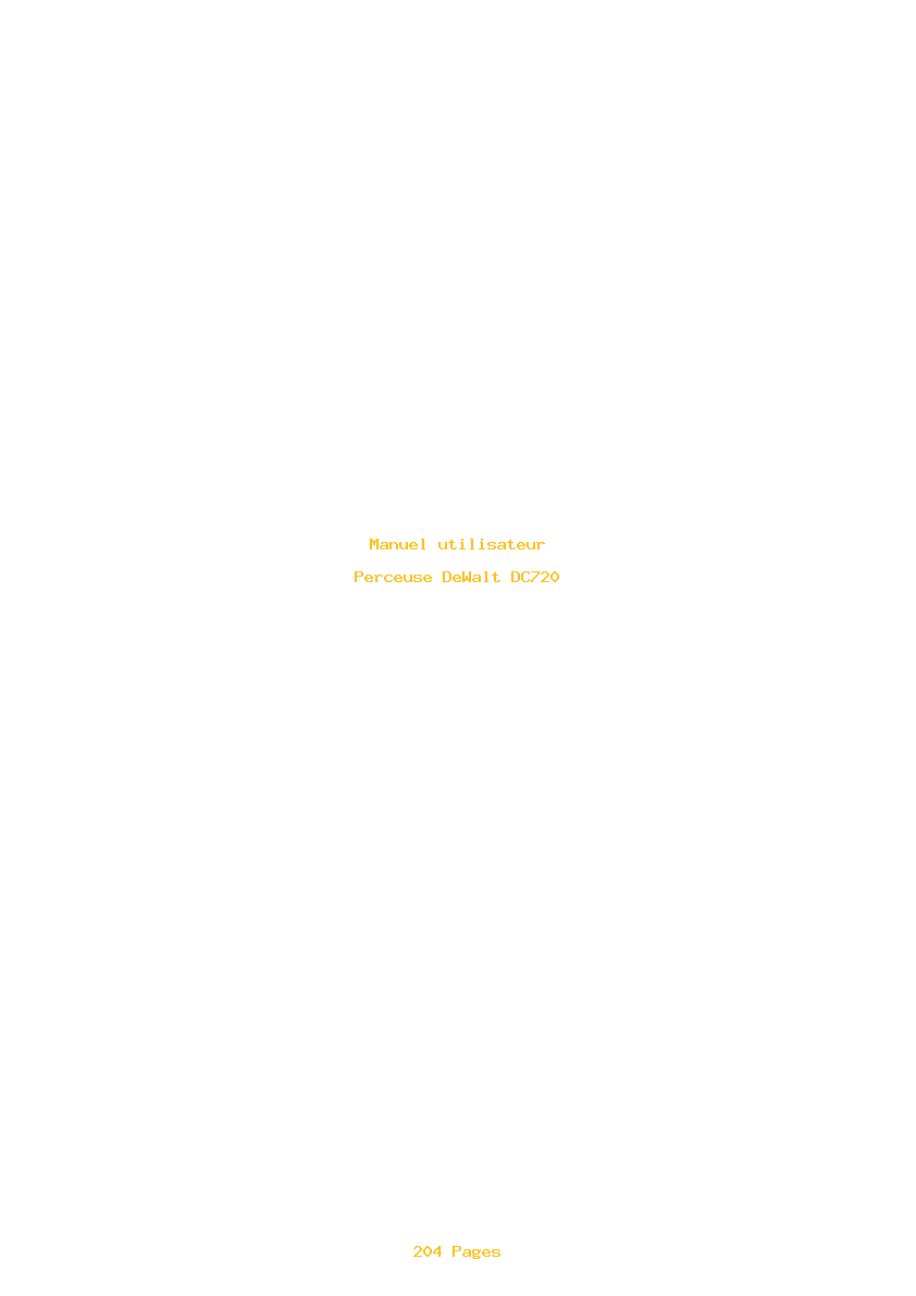 Page 1 de la notice Manuel utilisateur DeWalt DC720