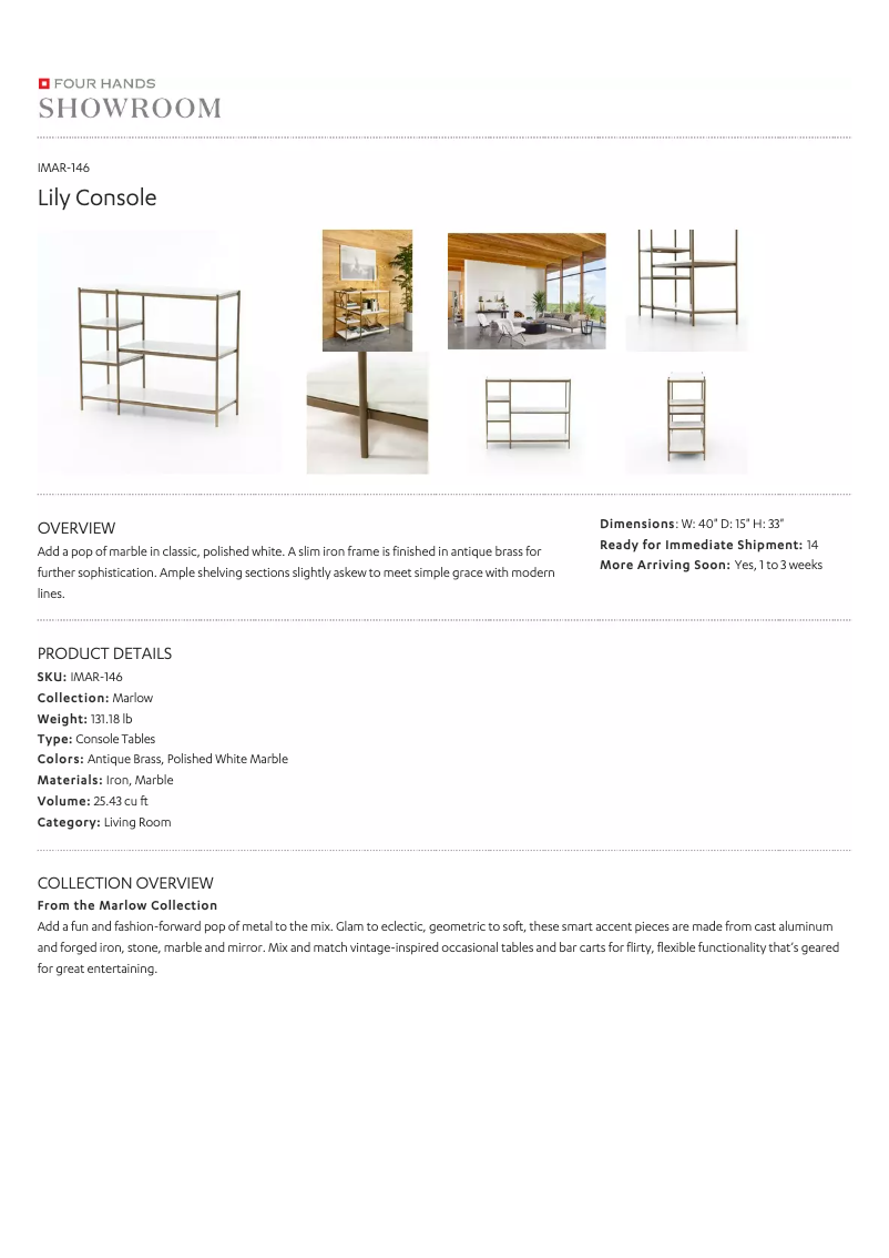 Page 1 de la notice Manuel utilisateur Four Hands IMAR-146