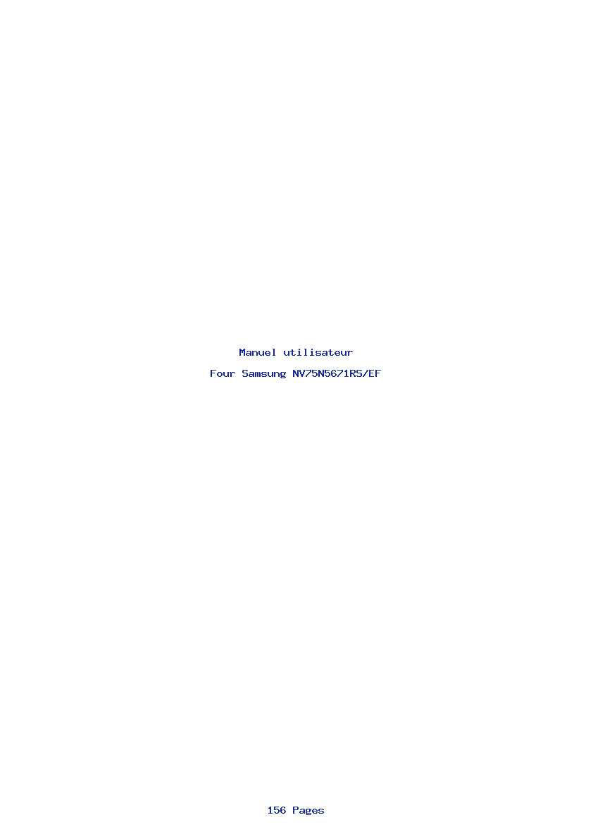 Page 1 de la notice Manuel utilisateur Samsung NV75N5671RS/EF