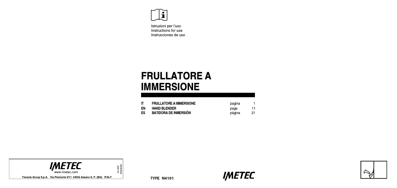 Page 1 de la notice Manuel utilisateur Imetec HB5 2500