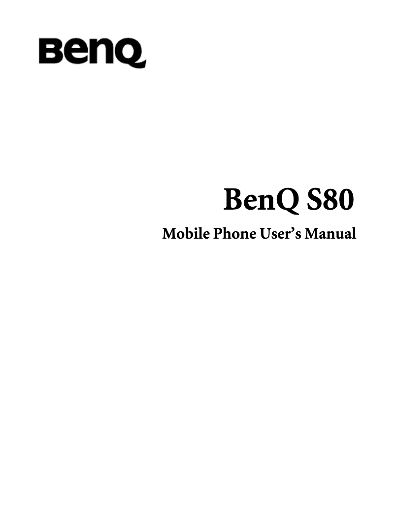 Page 1 de la notice Manuel utilisateur BenQ S80
