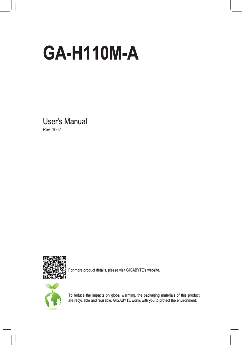 Página 1 del manual Manual de usuario Gigabyte GA-H110M-A