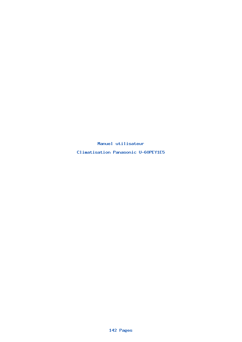Page 1 de la notice Manuel utilisateur Panasonic U-60PEY1E5