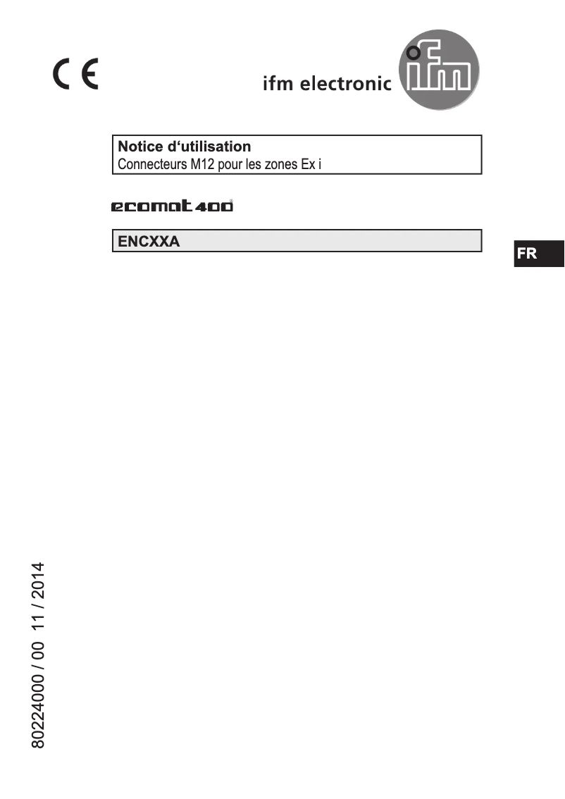 Page 1 de la notice Manuel utilisateur IFM ENC06A