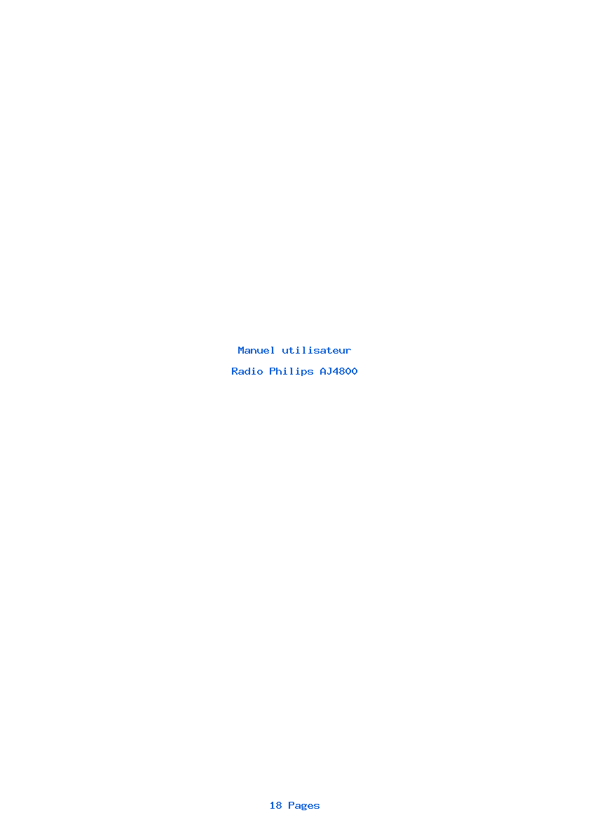 Page 1 de la notice Manuel utilisateur Philips AJ4800