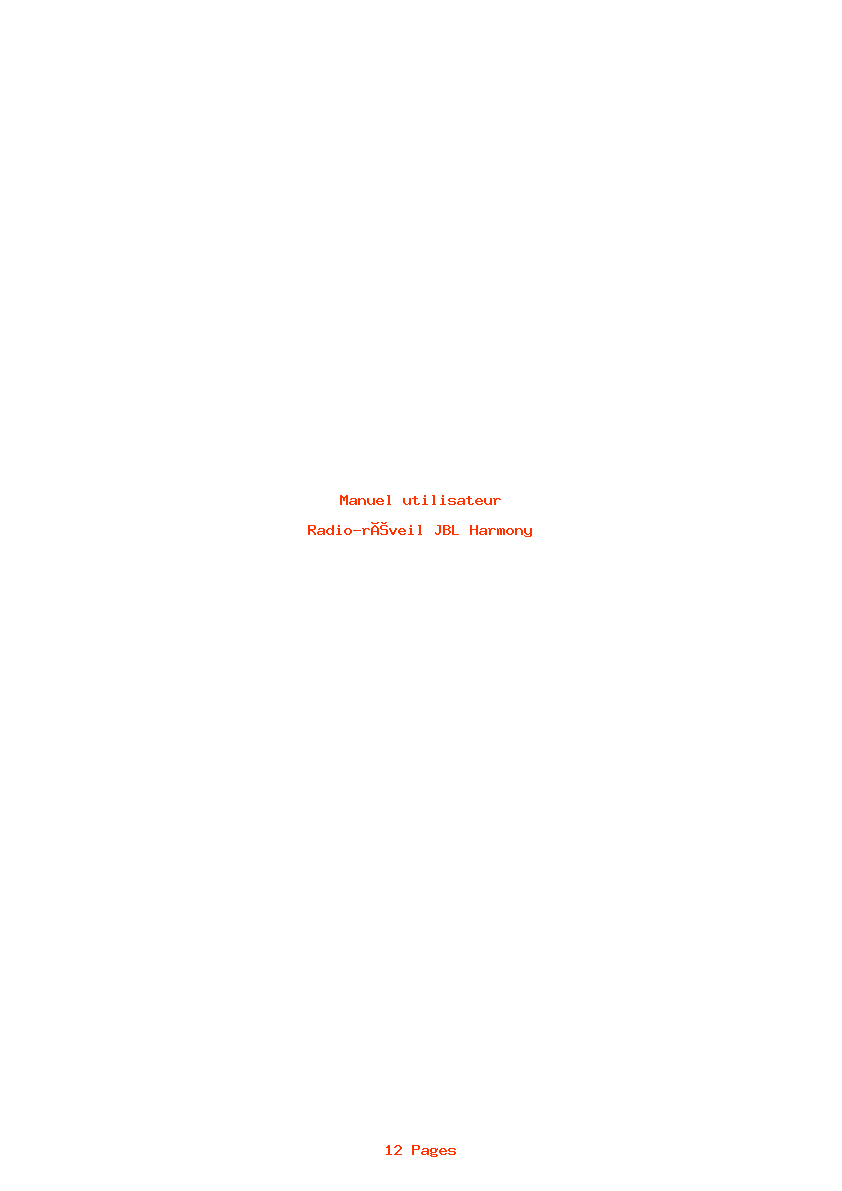 Page 1 de la notice Manuel utilisateur JBL Harmony