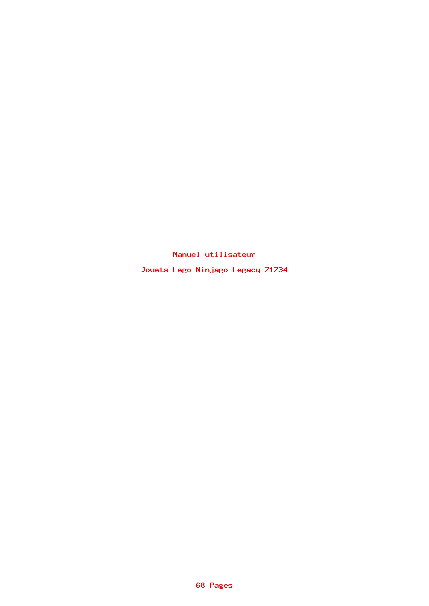 Page 1 de la notice Manuel utilisateur Lego Ninjago Legacy 71734