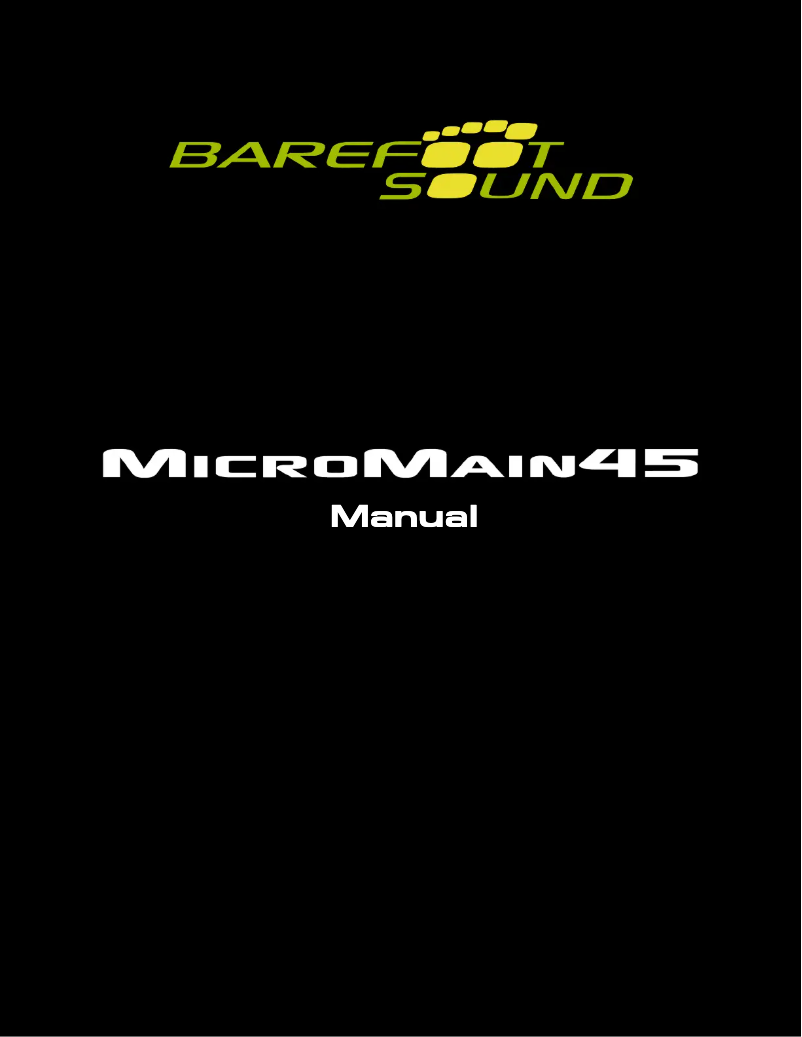 Page 1 de la notice Manuel utilisateur Barefoot Sound MicroMain 45