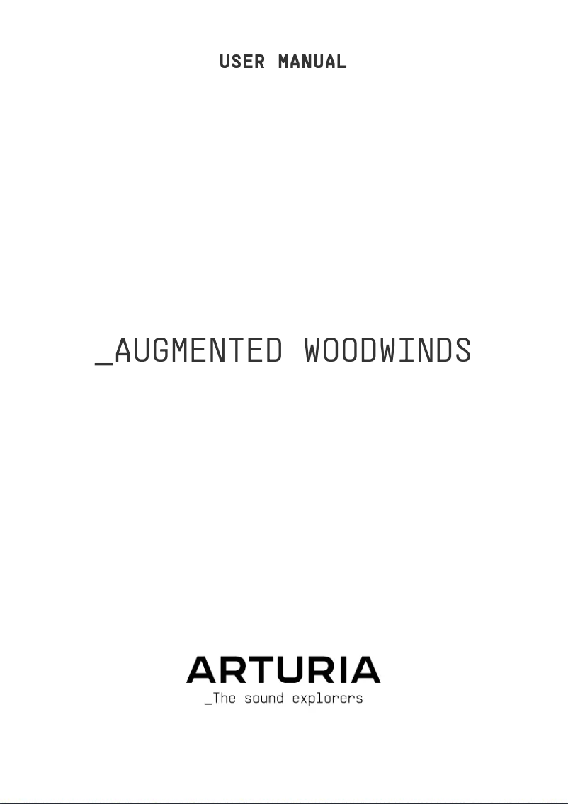 Page 1 de la notice Manuel utilisateur Arturia Augmented WOODWINDS