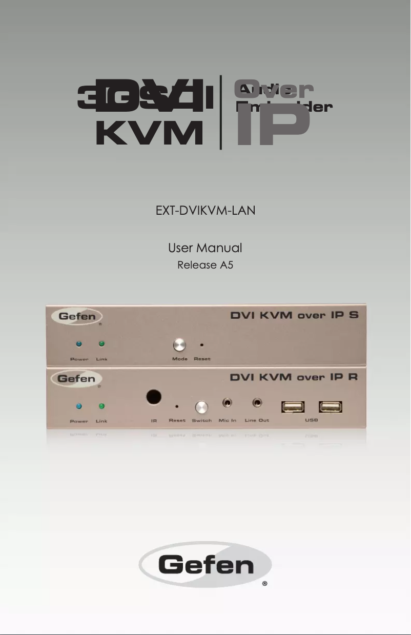 Page 1 de la notice Manuel utilisateur Gefen EXT-DVIKVM-LANRX