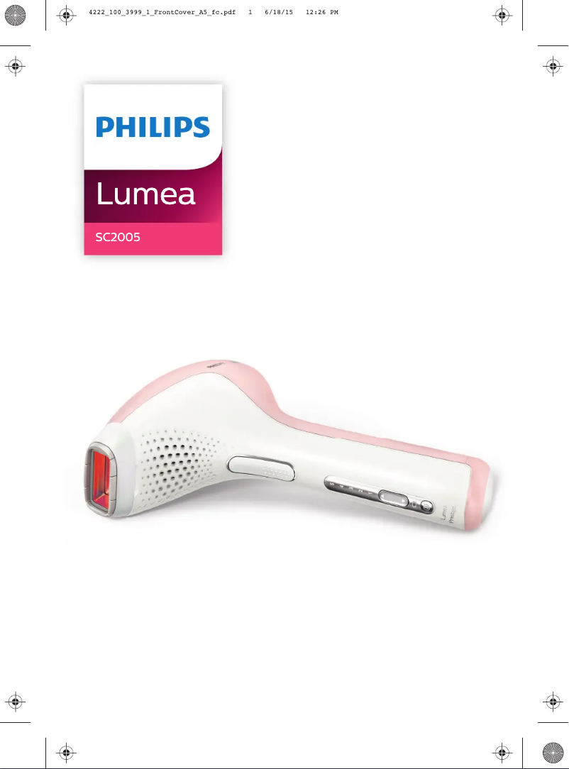 Page 1 of the manual User Manual Philips Lumea Precision SC2005