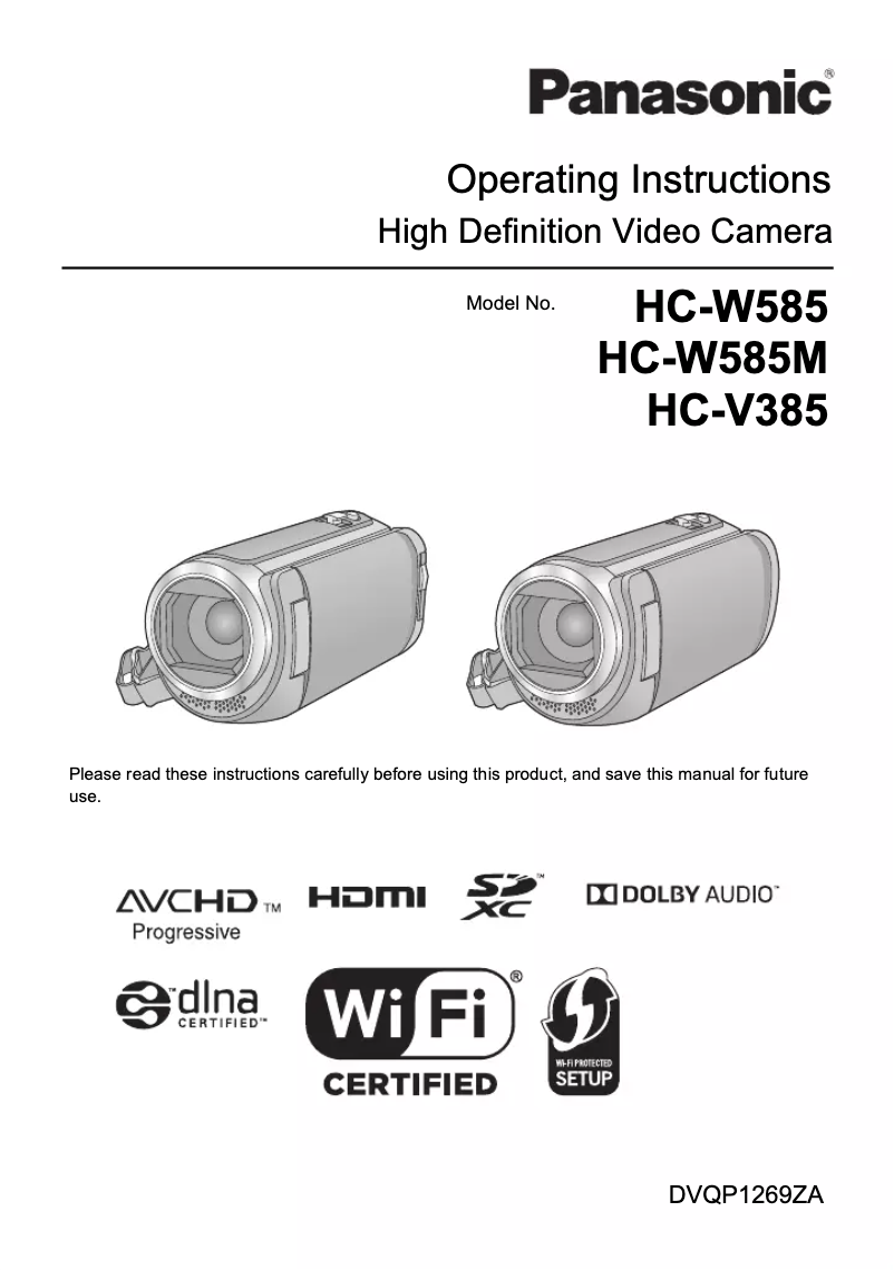 Página 1 del manual Manual de usuario Panasonic HC-V385