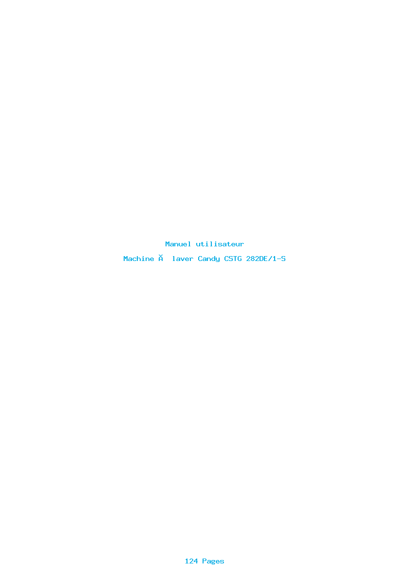 Page 1 de la notice Manuel utilisateur Candy CSTG 282DE/1-S