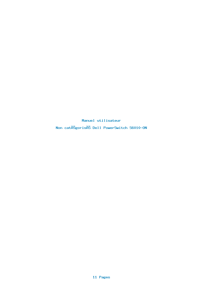 Page 1 de la notice Manuel utilisateur Dell PowerSwitch S6010-ON