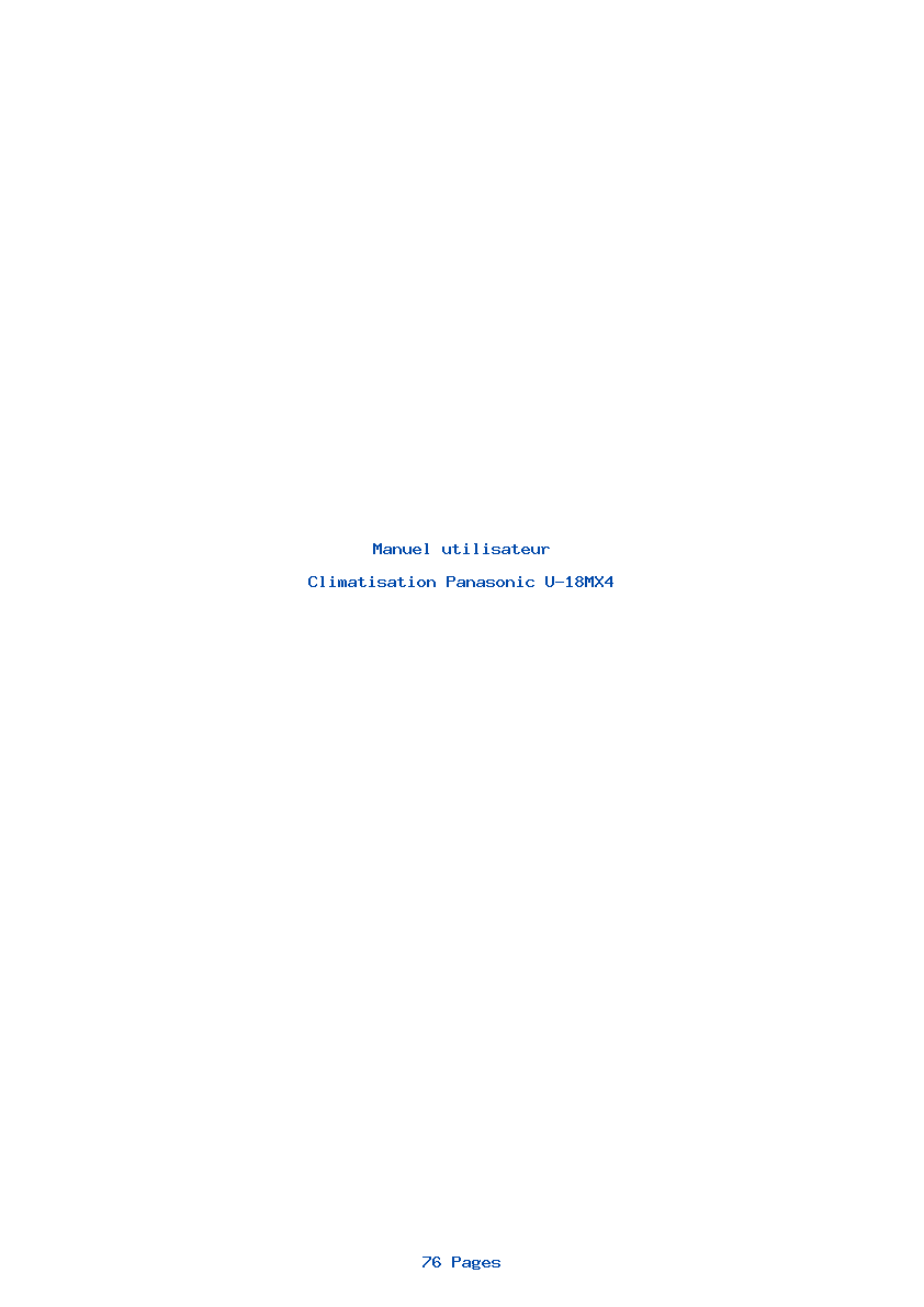 Page 1 de la notice Manuel utilisateur Panasonic U-18MX4