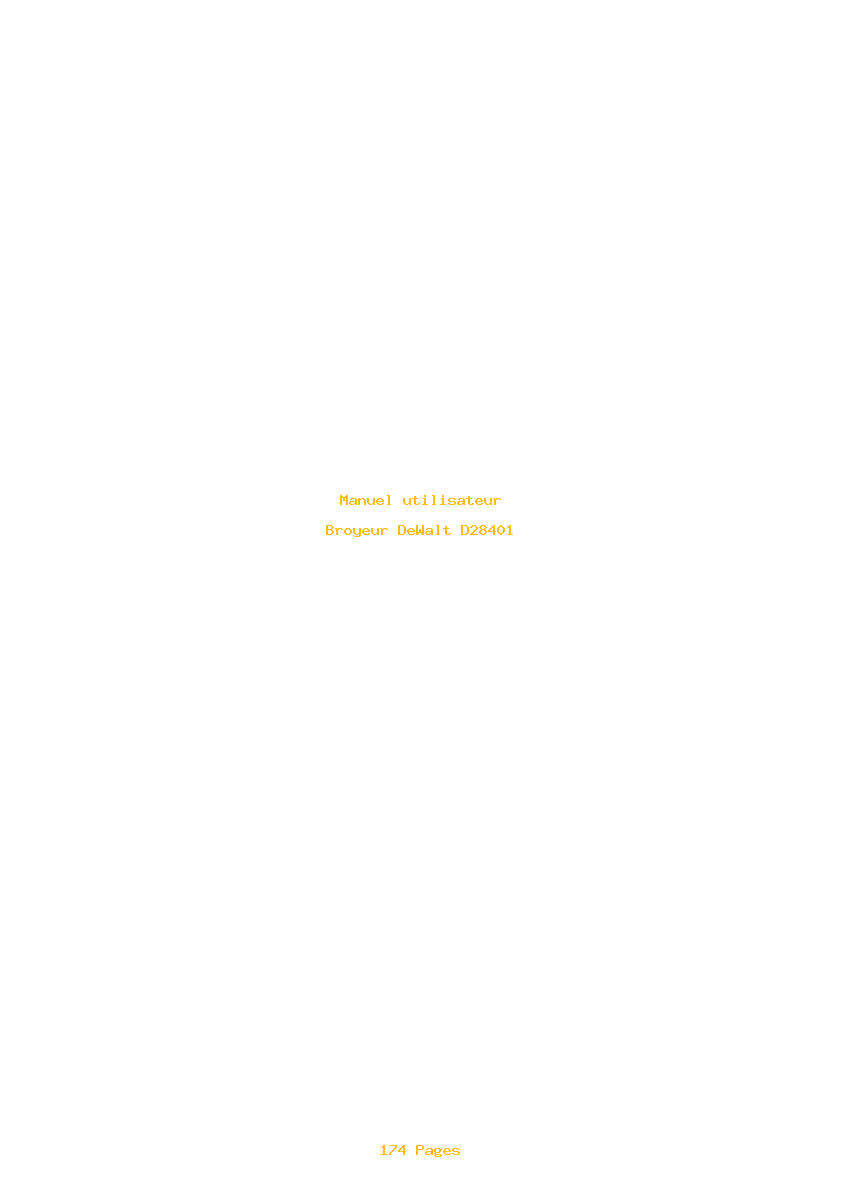 Page 1 de la notice Manuel utilisateur DeWalt D28401