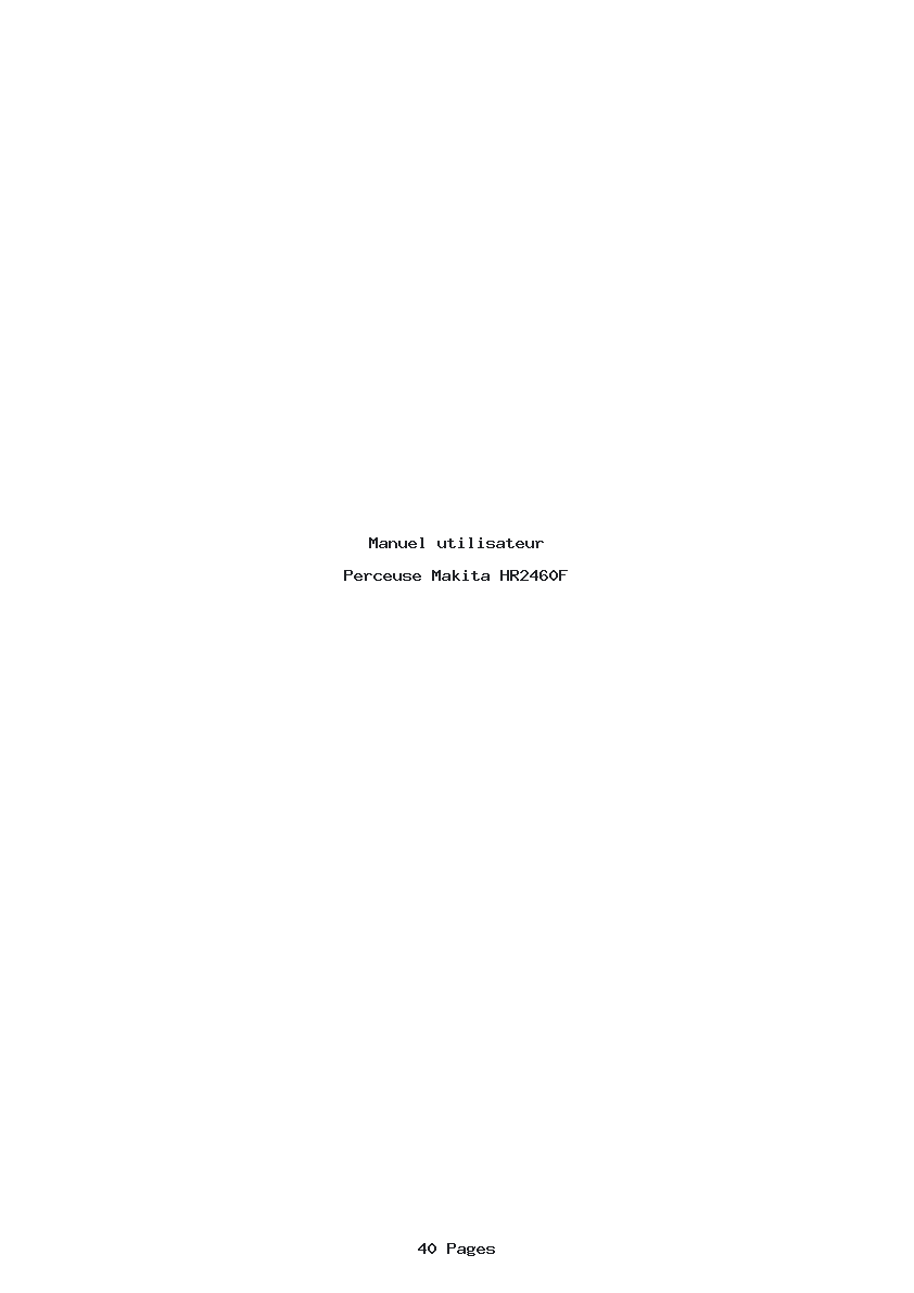 Page 1 de la notice Manuel utilisateur Makita HR2460F