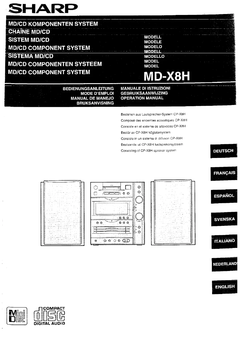 Page 1 of the manual User Manual Sharp MD-X8H