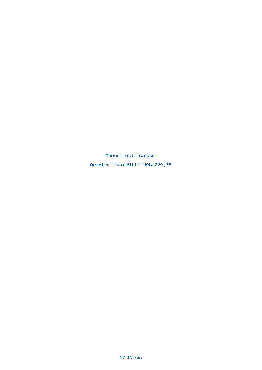 Page 1 de la notice Manuel utilisateur Ikea BILLY 905.220.38