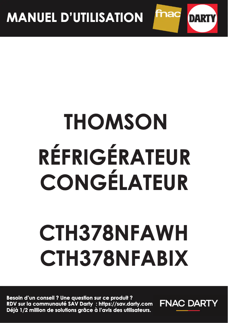 Page 1 de la notice Manuel utilisateur Thomson CTH378NFABIX