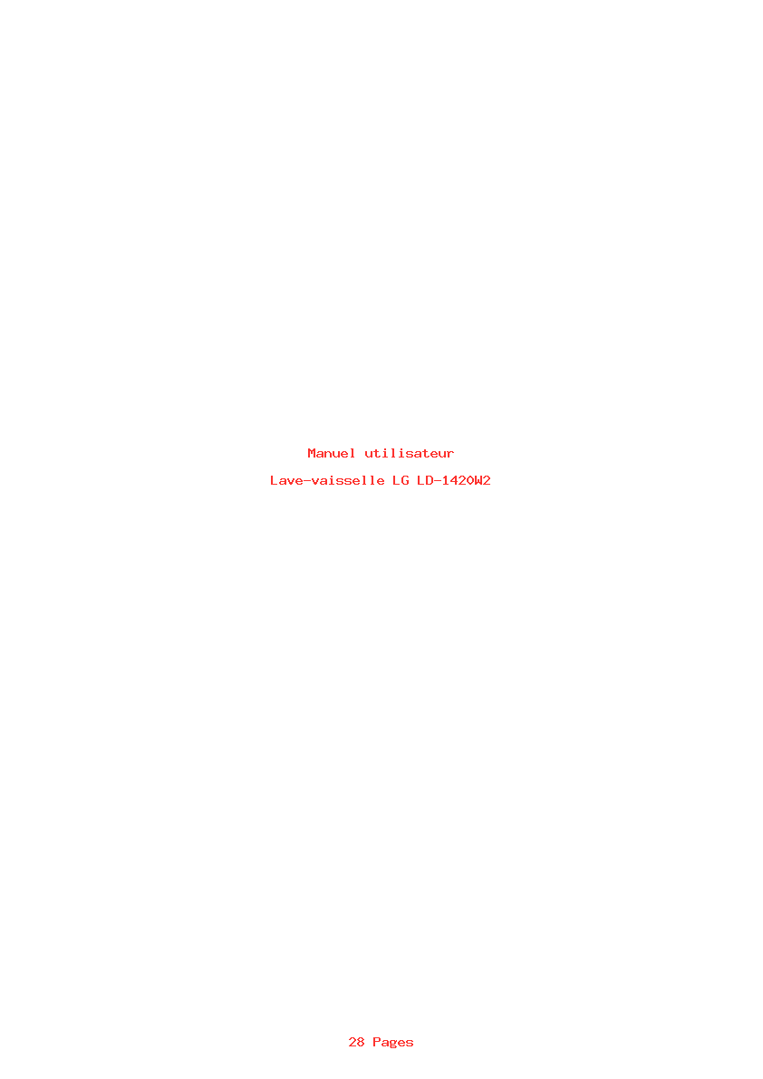 Page 1 de la notice Manuel utilisateur LG LD-1420W2