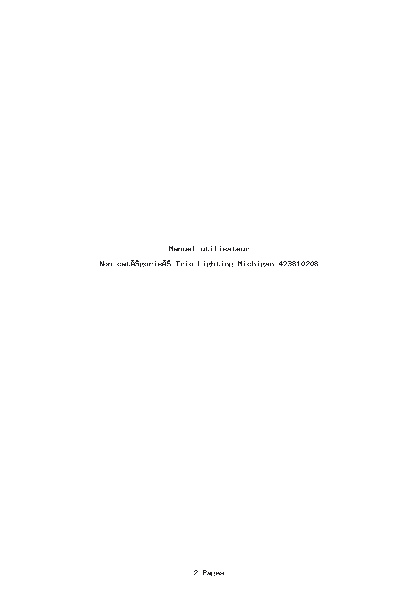 Page 1 de la notice Manuel utilisateur Trio Lighting Michigan 423810208
