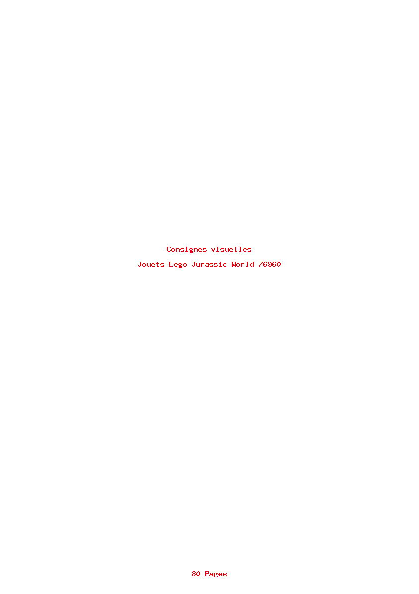 Page 1 de la notice Consignes visuelles Lego Jurassic World 76960