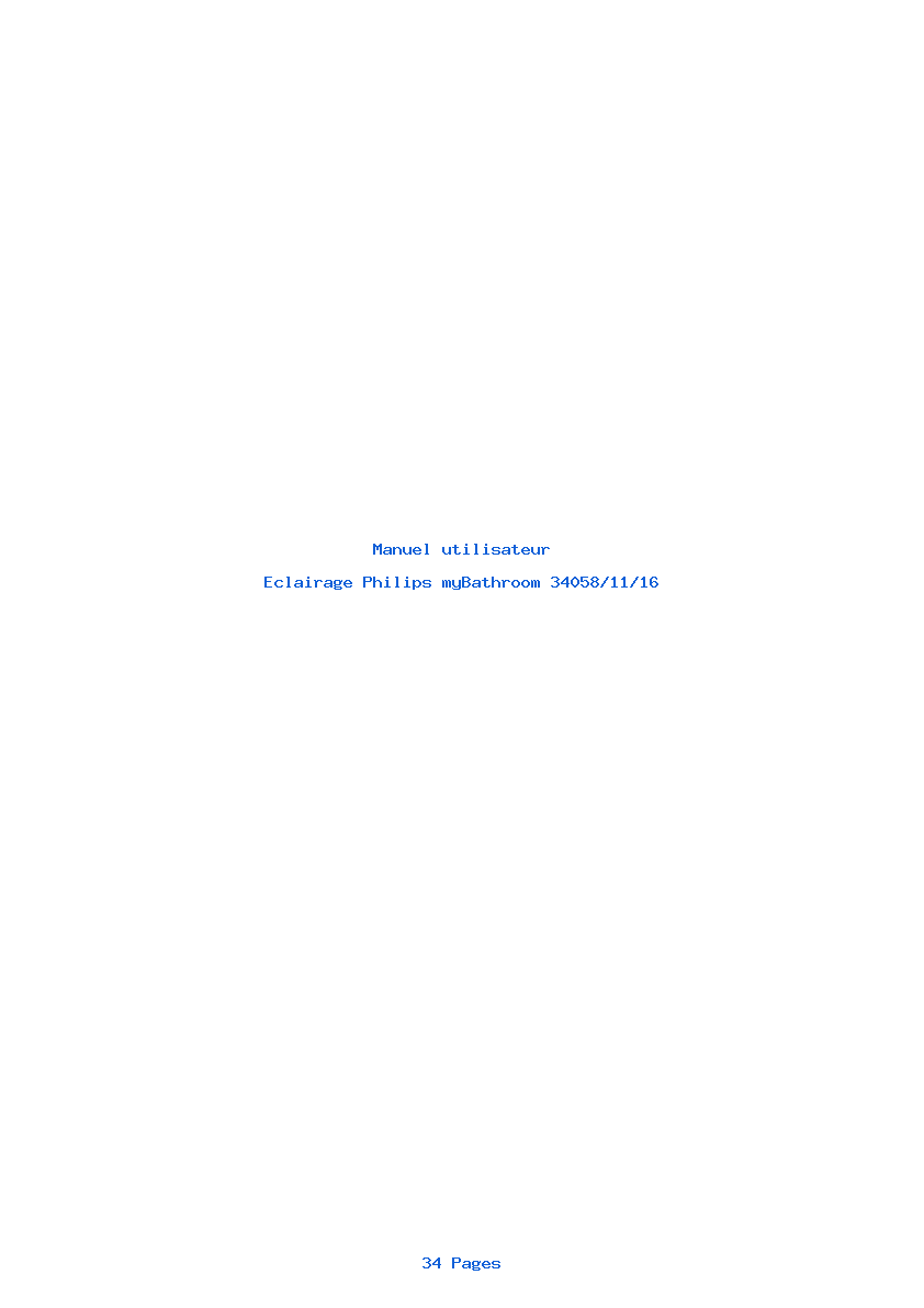 Page 1 de la notice Manuel utilisateur Philips myBathroom 34058/11/16