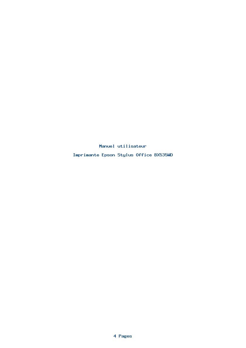 Page 1 de la notice Manuel utilisateur Epson Stylus Office BX535WD