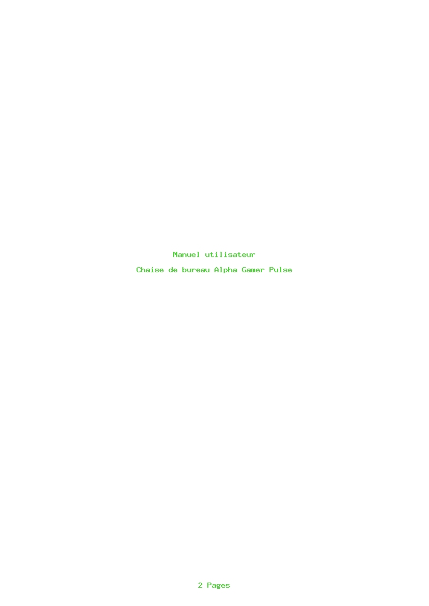 Page 1 de la notice Manuel utilisateur Alpha Gamer Pulse