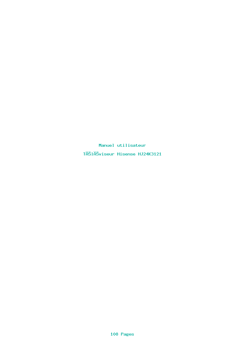 Page 1 de la notice Manuel utilisateur Hisense HJ24K3121