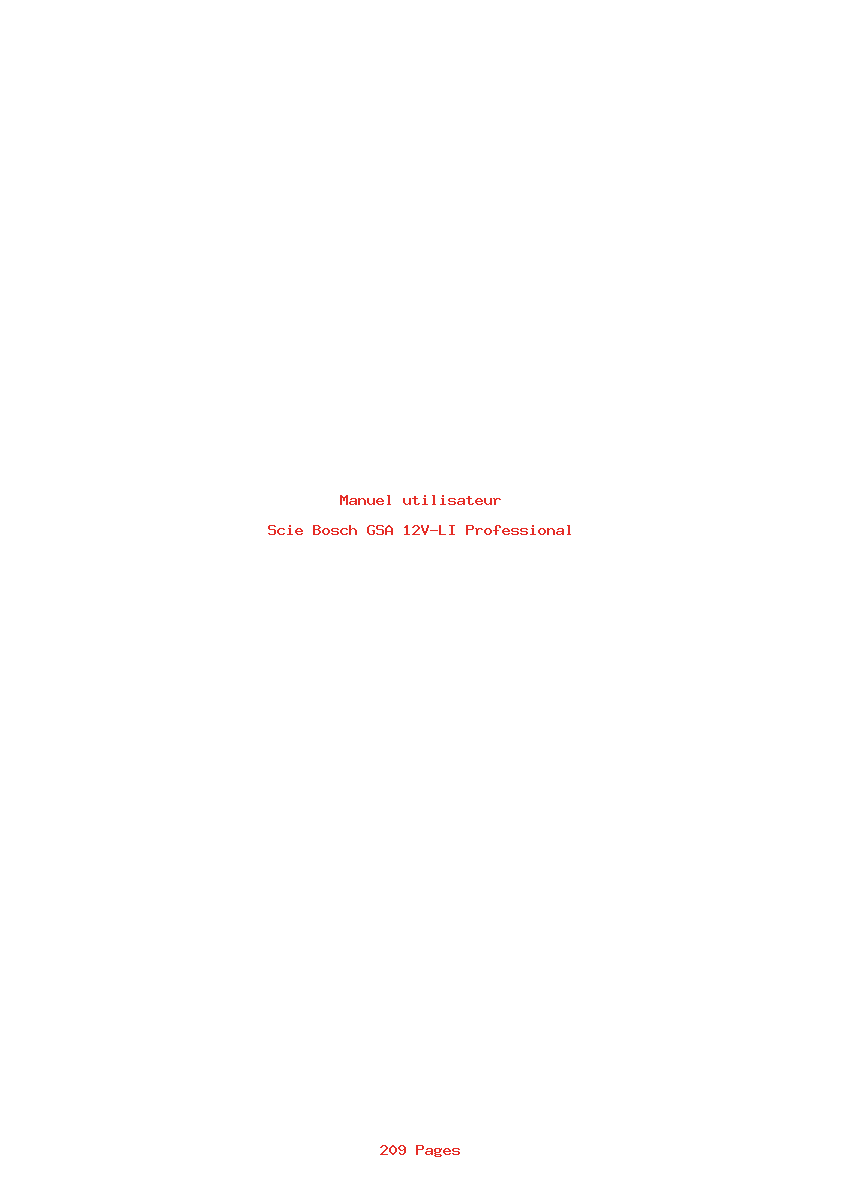 Page 1 de la notice Manuel utilisateur Bosch GSA 12V-LI Professional