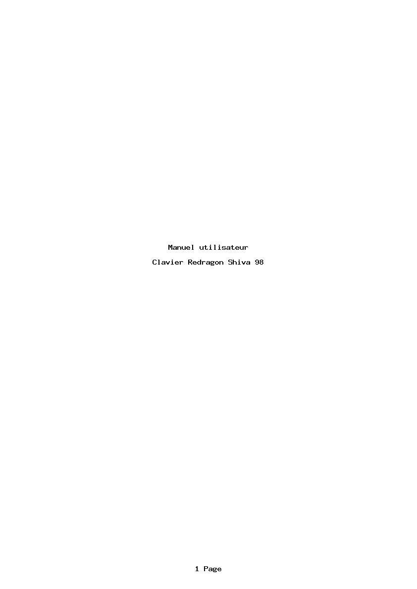 Page 1 de la notice Manuel utilisateur Redragon Shiva 98