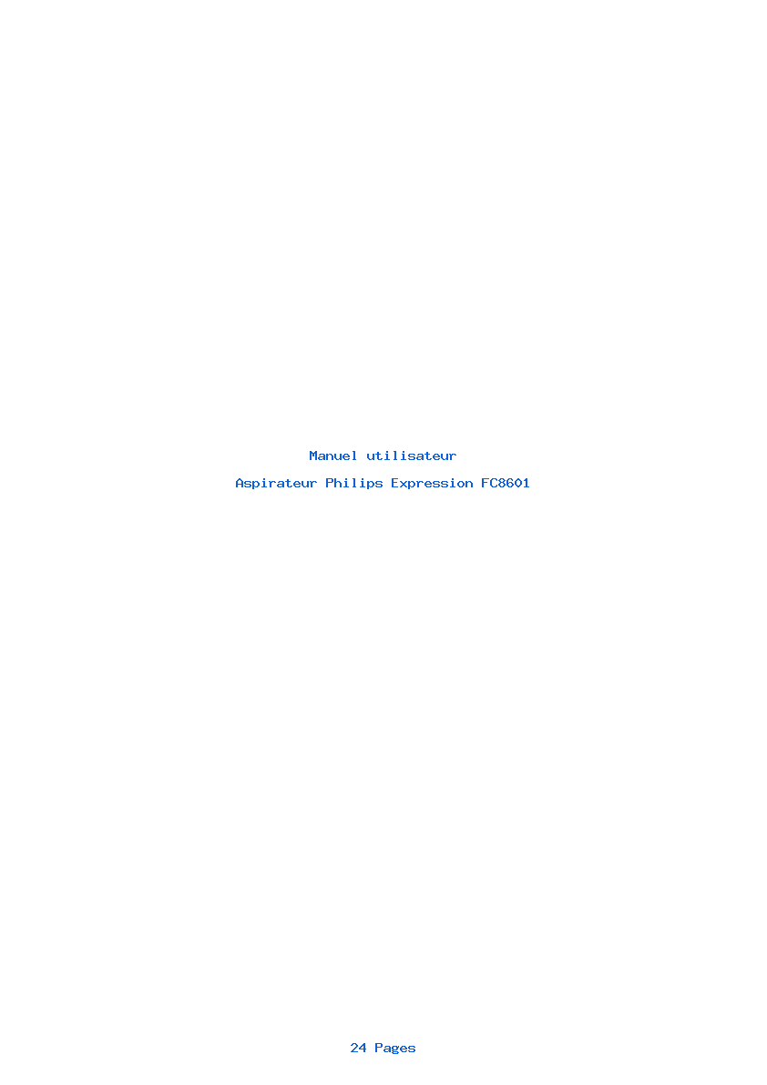 Page 1 de la notice Manuel utilisateur Philips Expression FC8601