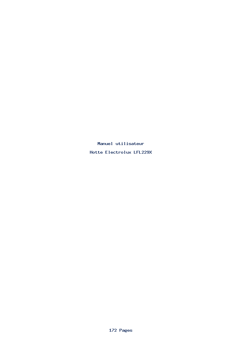 Page 1 de la notice Manuel utilisateur Electrolux LFL229X