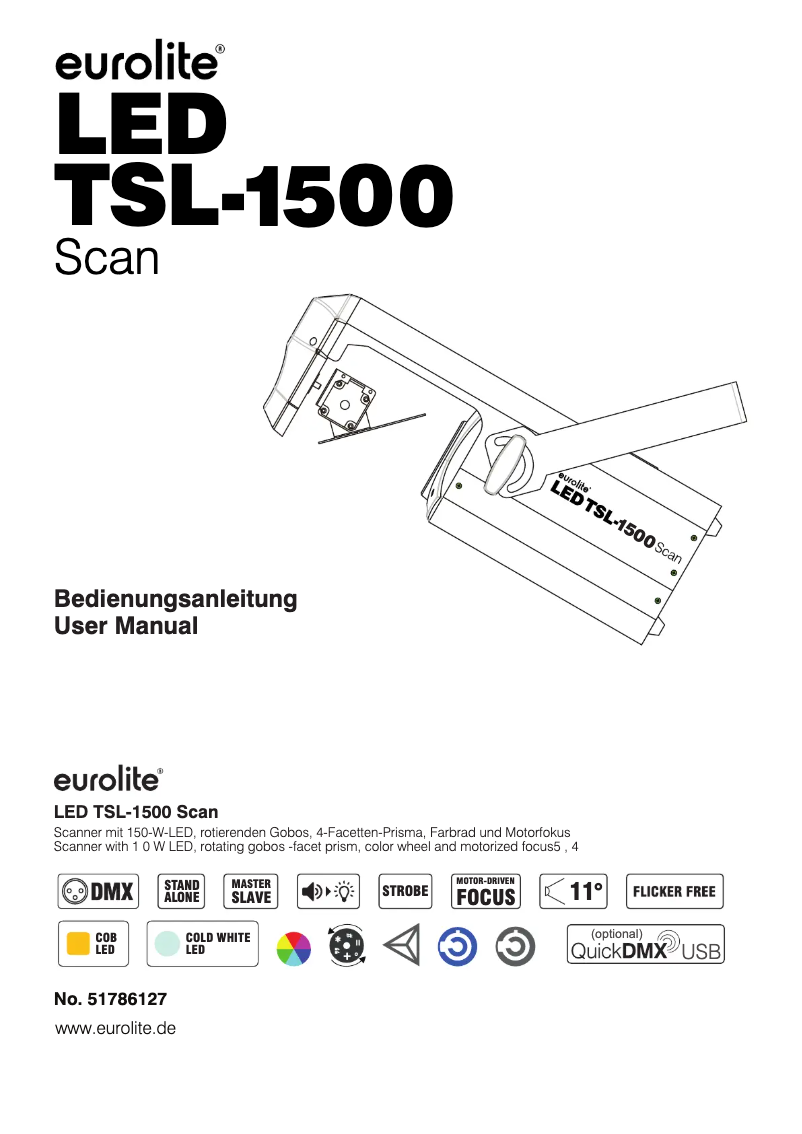 Page 1 de la notice Manuel utilisateur Eurolite LED TSL-1500