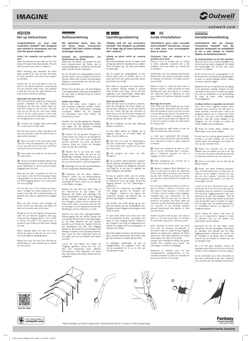 Page 1 de la notice Manuel utilisateur Outwell Fantasy Imagine